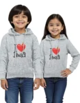 I Love Diwali Kids Hoodie Grey Melenge