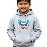 Kids _Diwali Fun!_ Hoodie – Cozy Cotton Diwali Sweatshirt for Boys & Girls - Grey Melange