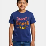 Sweet Diwali Kid Boys’ T-Shirt – 100 Cotton, Festive Diwali Tee Royal Blue
