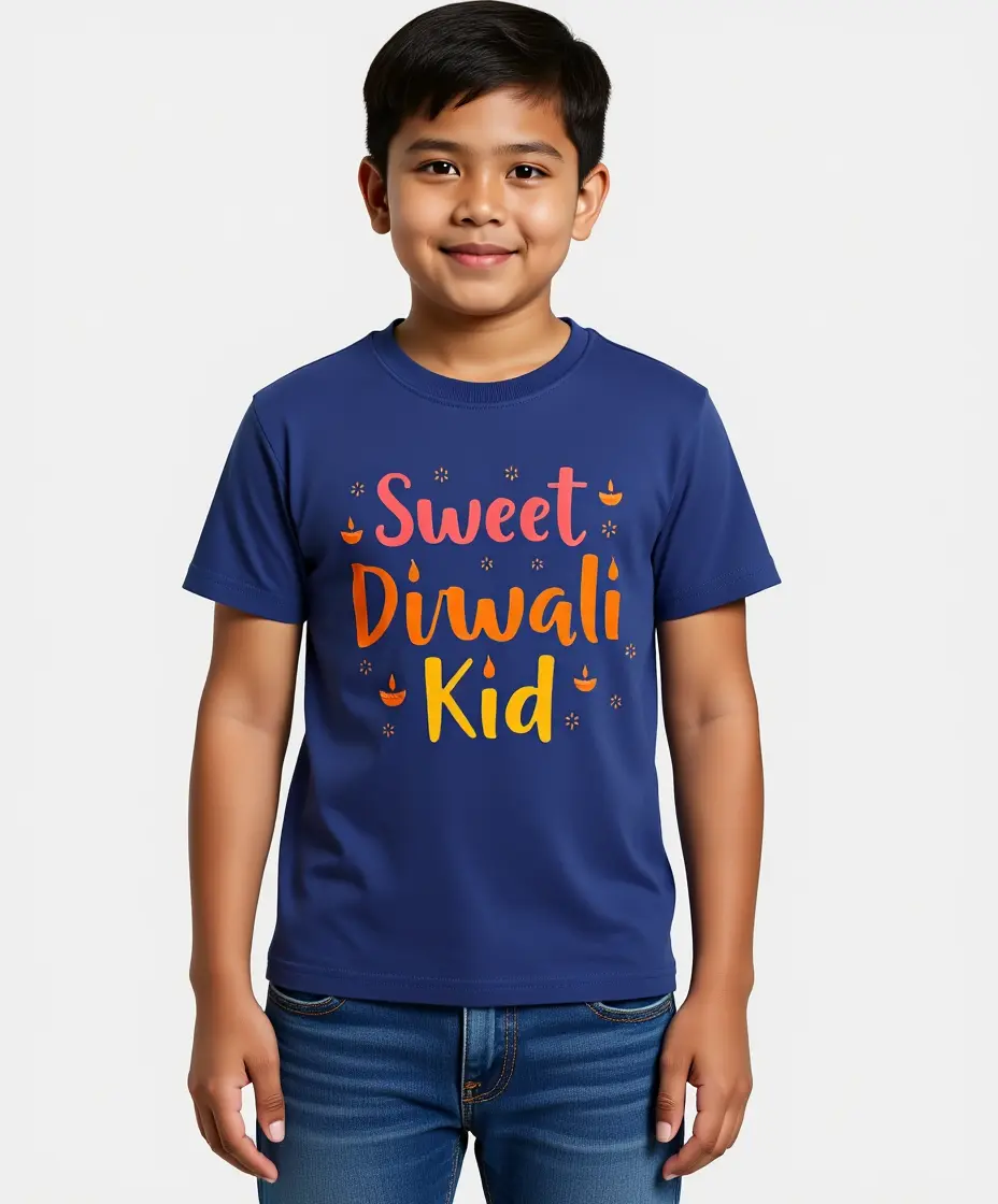 Sweet Diwali Kid Boys’ T-Shirt – 100 Cotton, Festive Diwali Tee Royal Blue Sweet Diwali Kid Boys’ T-Shirt – 100 Cotton, Festive Diwali Tee Royal Blue