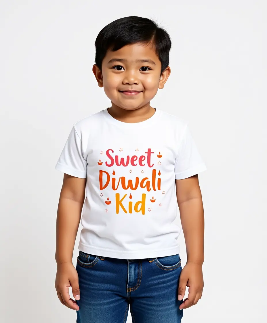 Sweet Diwali Kid Boys’ T-Shirt – 100 Cotton, Festive Diwali Tee White Sweet Diwali Kid Boys’ T-Shirt – 100 Cotton, Festive Diwali Tee White