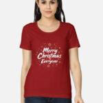 Womens Merry Christmas T-Shirt | Festive Wear for Women
