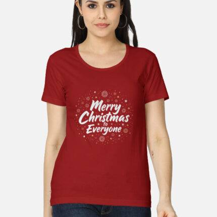 Womens Merry Christmas T-Shirt | Festive Wear for Women