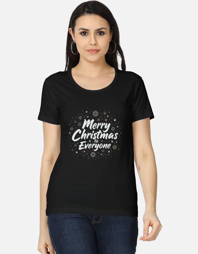 Front_1_c_2-3.jpg Womens Merry Christmas T-Shirt | Festive Wear for Women