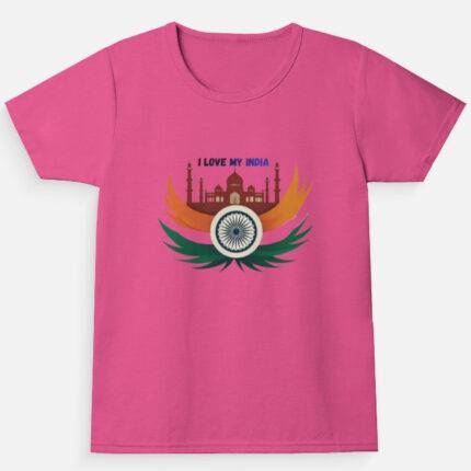 I Love My India Girls T-Shirt – Patriotic Republic Day Wear