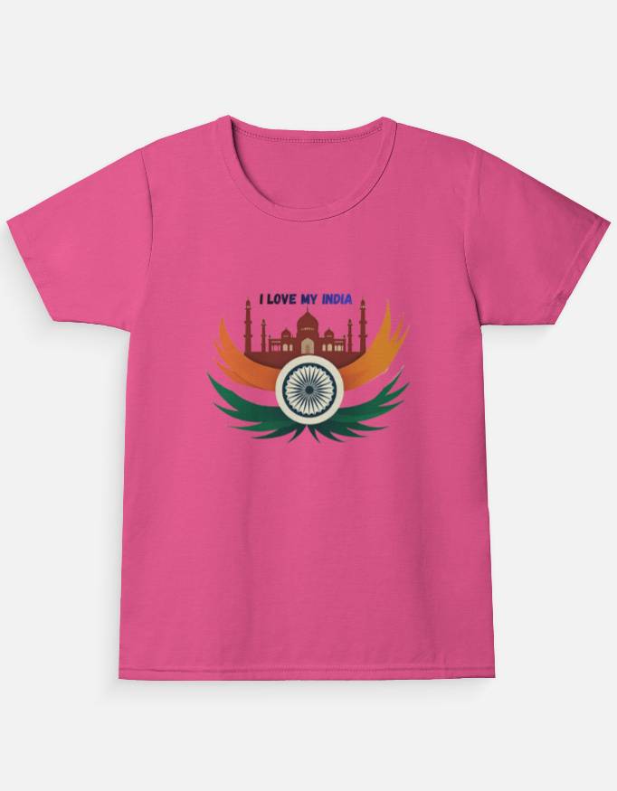 Front_1_c_28.jpg I Love My India Girls T-Shirt – Patriotic Republic Day Wear