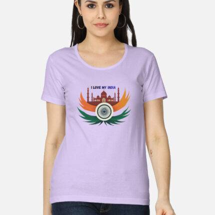 I Love My India Womens T-Shirt – Patriotic Republic Day Wear
