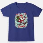 Merry X-Mas Santa Skateboard Girls Christmas T-Shirt