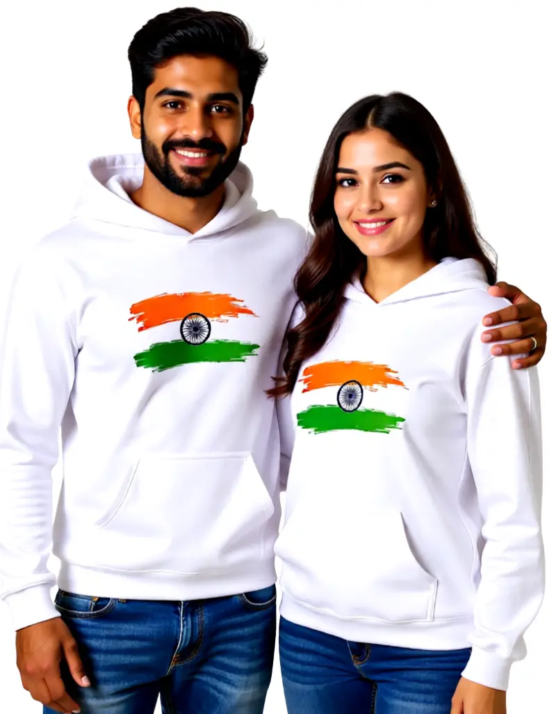 Indian Tricolour Pride Unisex Pullover Hoodie Indian Tricolour Pride Unisex Pullover Hoodie
