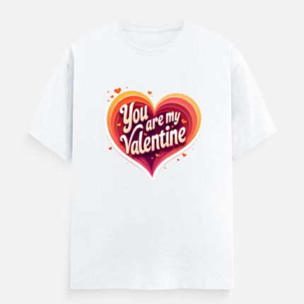Power Love Couple T-Shirt – You Are My Valentine | No.1 Romantic Match -White
