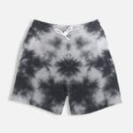 Unisex Tie Dye Shorts – Cotton Blend Streetwear - White Black