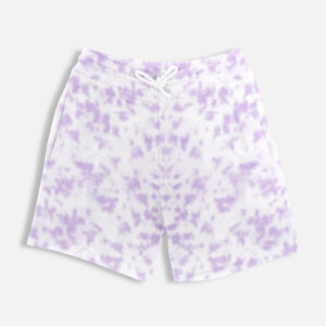 Unisex Tie Dye Shorts – Cotton Blend Streetwear - White Lavender
