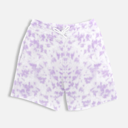 Unisex Tie Dye Shorts – Cotton Blend Streetwear - White Lavender