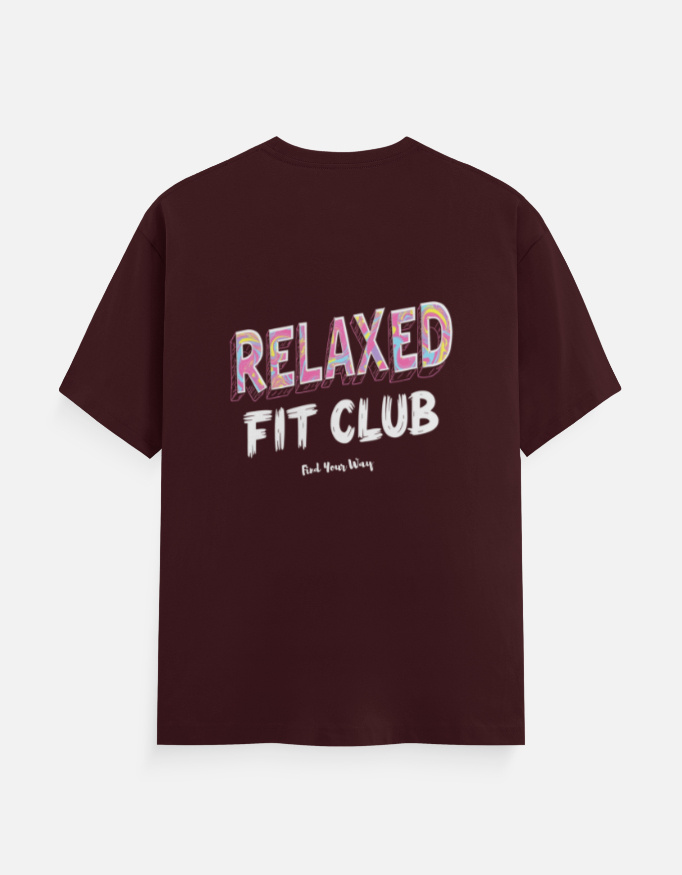 Maroon Relaxed Fit Club Plus Size T-Shirt | 4XL to 7XL Comfort Wear