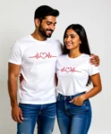 Couple Heartbeat Graphic T-Shirt