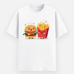Funny Couple T-Shirt Combo – Burger & Fries Matching Graphic Tee