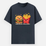 Funny Couple T-Shirt Combo – Burger & Fries Matching Graphic Tee