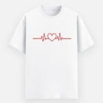 Couple Heartbeat Graphic T-Shirt for Men & Women | FavePlaza