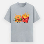 Funny Couple T-Shirt Combo – Burger & Fries Matching Graphic Tee
