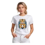 Women's Baby Tiger Graphic T-Shirt - White