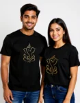 Golden Ganesha Black Basic T-Shirt