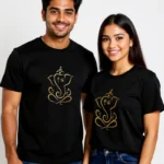 Golden Ganesha Black Basic T-Shirt