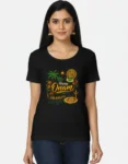 Happy Onam Graphic Black T-Shirt for Women
