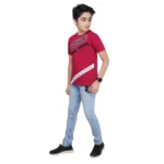 PID 63999 Boy s Cotton Grapic Printed Round Neck T Shirt Marron 4 1000x1000 1