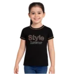 PID 64005 Girl s Cotton Printeded Round Neck T Shirt Black 1 1000x1000 1