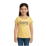 PID 64007 Girl s Cotton Printeded Round Neck T Shirt Yellow 1 1000x1000 1