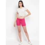 PID 65422 Women s Cotton Solid Elasticated Shorts Pink 3 1000x1000 1