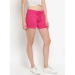 PID 65422 Women s Cotton Solid Elasticated Shorts Pink 4 1000x1000 1