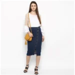 PID 65444 Women s Denim Front Button Buttoned Skirt Blue 3 1000x1000 1