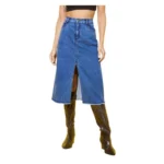 PID 65457 Women s Denim Solid Buttoned Skirt Blue 1 1000x1000 1