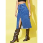 PID 65457 Women s Denim Solid Buttoned Skirt Blue 3 1000x1000 1
