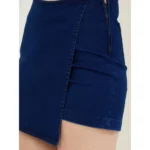 PID 65467 Women s Denim Lycra Solid Zip Closure Skorts Navy 4 1000x1000 1