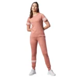 PID 65506 Women s Cotton Striped Short Sleeve Tracksuit Pink 1 1000x1000 1