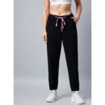 PID 65514 Women s Cotton Twill Solid Elasticated Trousers Black 2 1000x1000 1