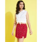 PID 65996 Girl s Sleeveless Printed Skorts Set White Red 4 1000x1000 1