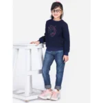 PID 66170 Girl s Long Sleeves Sweatshirt Navy Blue 3 1000x1000 1