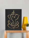 Minimalist Golden Ganesha Framed Poster Wall Art