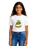 Kerala Onam Festival White T-Shirt for Girls | Cotton Tee