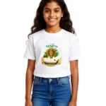 Kerala Onam Festival White T-Shirt for Girls | Cotton Tee