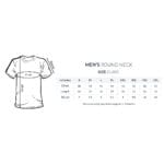 Men's plain t-shirt combo with white black navy blue and charcoal grey T-shirts Size Chart