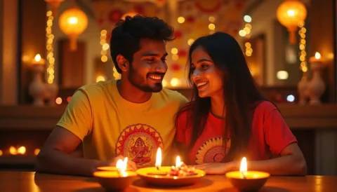 Diwali Couple T-Shirts 7 Stylish Ideas for Festive Fashion