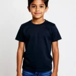 Boys' plain t-shirt combo navy blue