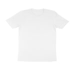White plain men's round neck T-shirt