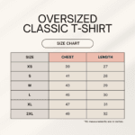 Hey You! Unisex Motivational Oversized T-Shirt – White 240 GSM | XS–XXL Size Chart