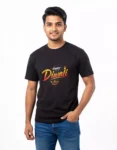 Black Happy Diwali men's T-shirt with vibrant diya festive print