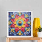 Diwali Framed Poster – 12x12 Inch Diya Wall Art